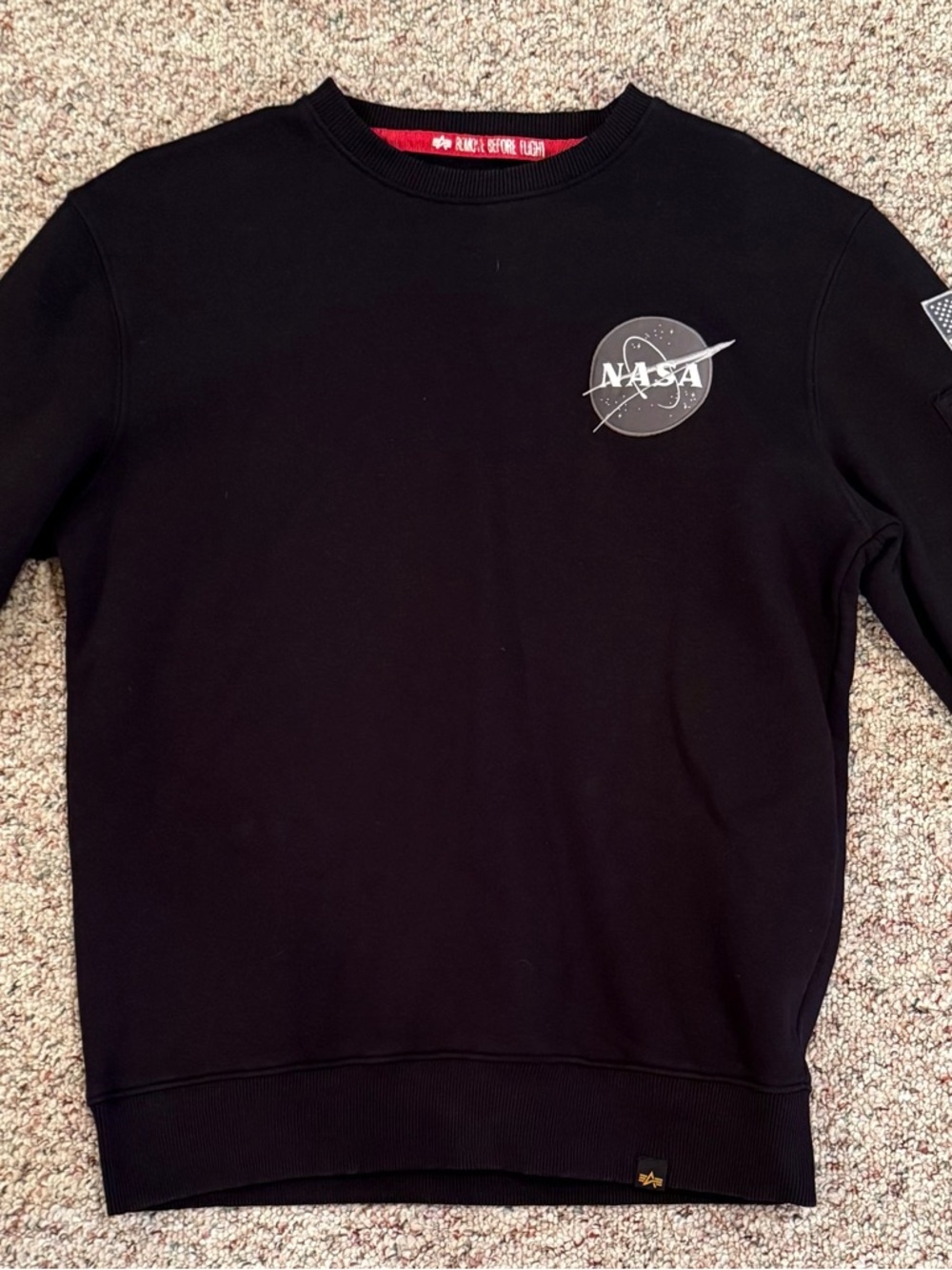 Alpha Industries NASA Black Crewneck Men’s